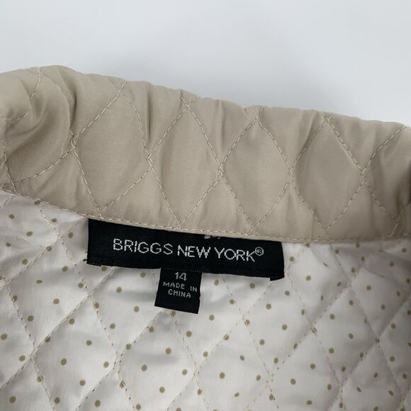 Briggs New York Quilted Collered Jacket Size 14 Womens Cream Spring Fall XL - Picture 3 of 6